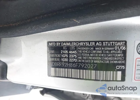 2006 Mercedes-Benz C 280 Luxury 4Matic z USA, uszkodzony, nr VIN WDBRF92H86F792027